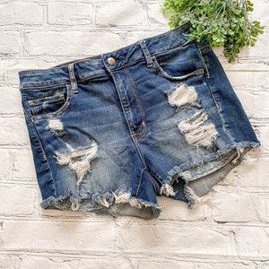 American Eagle Hi Rise Shortie Jean Shorts | 14